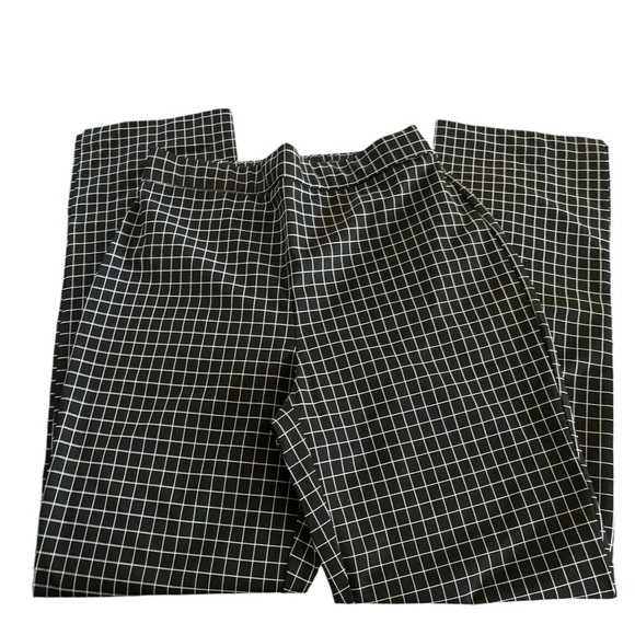 Massimo Fabbro Italy Black White Check High Waisted Pants Sz 2 Straight Leg - Picture 3 of 7